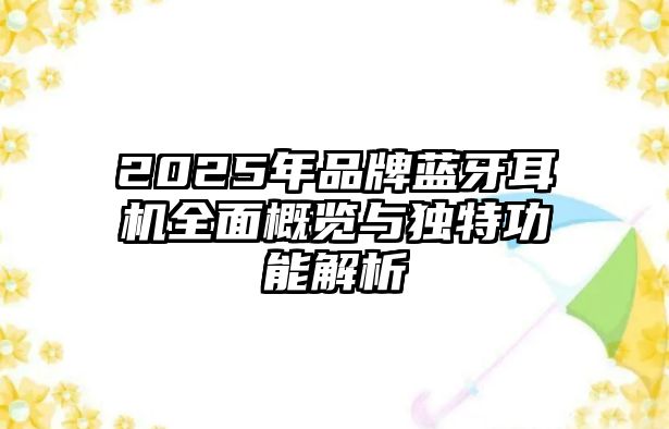 2025年品牌藍(lán)牙耳機(jī)全面概覽與獨(dú)特功能解析