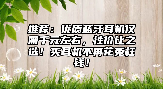 推薦：優(yōu)質(zhì)藍牙耳機僅需千元左右，性價比之選！買耳機不再花冤枉錢！