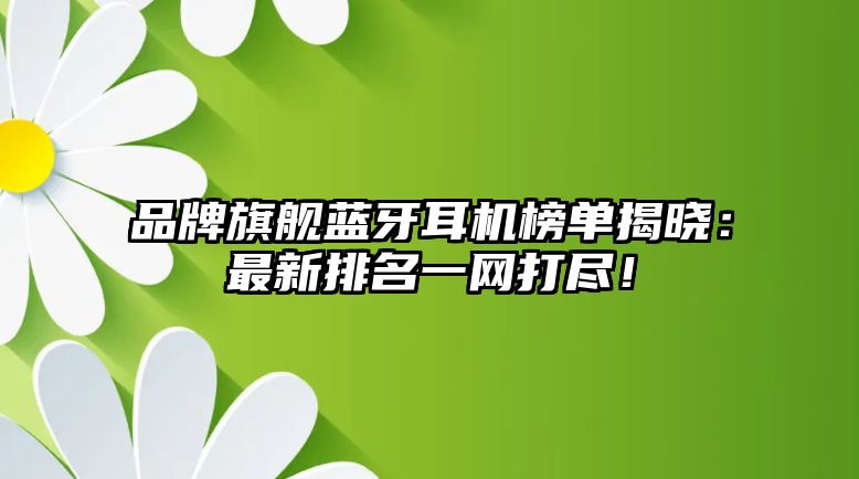 品牌旗艦藍牙耳機榜單揭曉：最新排名一網(wǎng)打盡！