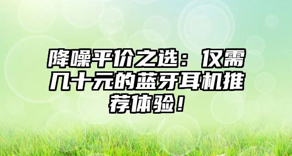 降噪平價之選：僅需幾十元的藍牙耳機推薦體驗！