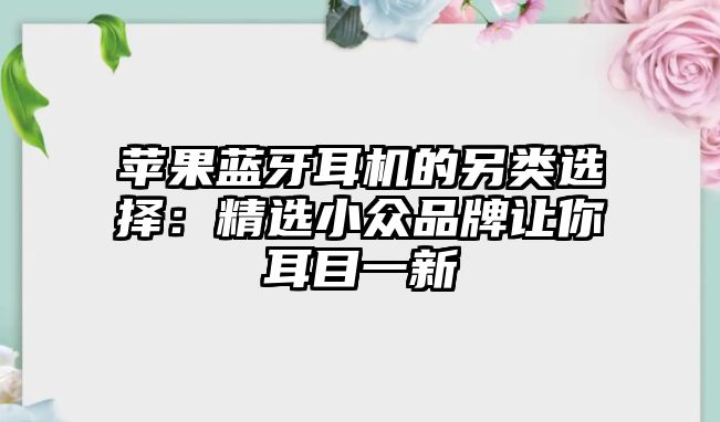 蘋(píng)果藍(lán)牙耳機(jī)的另類(lèi)選擇：精選小眾品牌讓你耳目一新